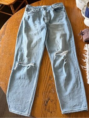 Abercrombie & Fitch Light Blue High-Rise Mom Jeans